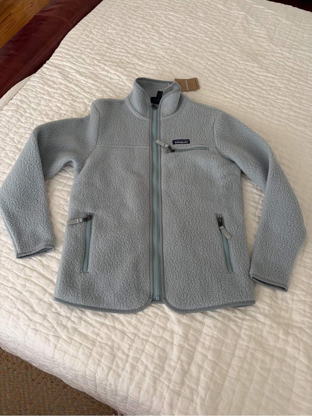 Patagonia Light Blue Sherpa Fleece Full-Zip Jacket